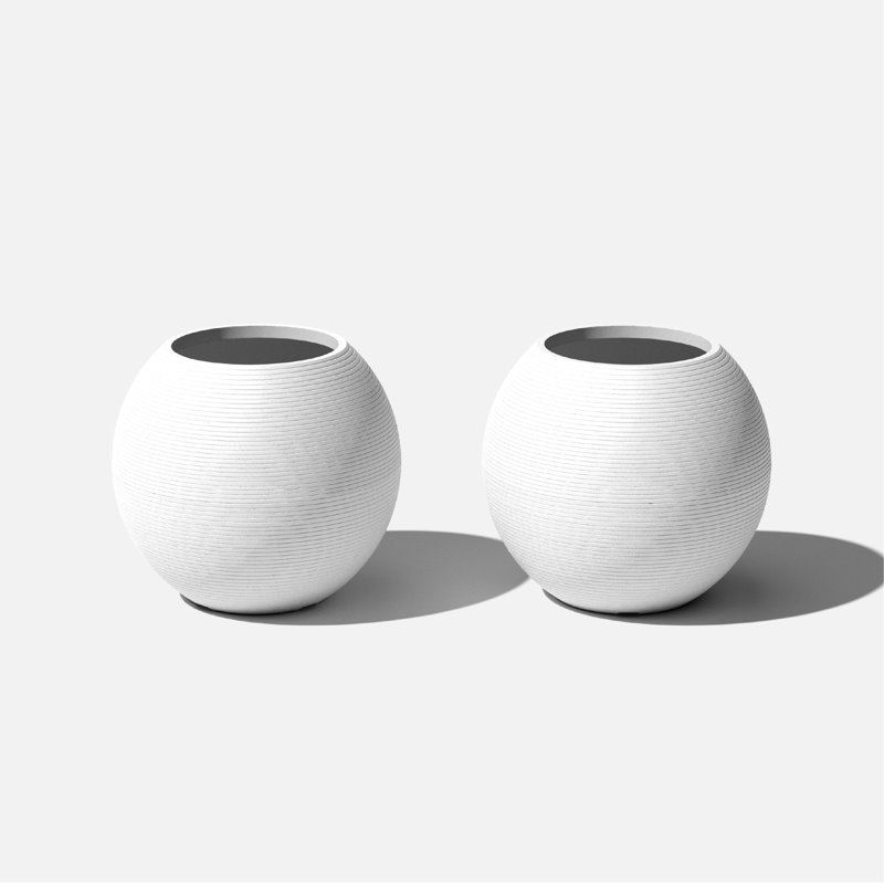 Jardinière Veradek Strata Series 18 "- paquet de 2, 2, Blanc
