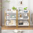 Bibliothèque à 3 niveaux en bois avec ensemble de rangement de 2, petite bibliothèque blanche, étagère de rangement étroite pour salon, bureau, chambre à coucher, cuisine
