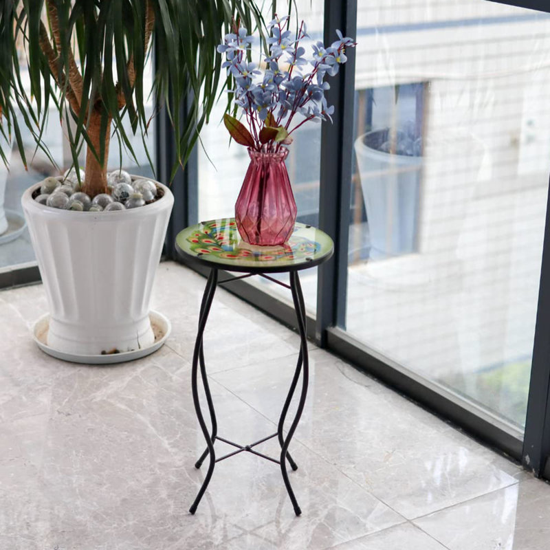 Balalan Round Metal Outdoor Side Table , 30.5cm cm W 30.5cm cm D
