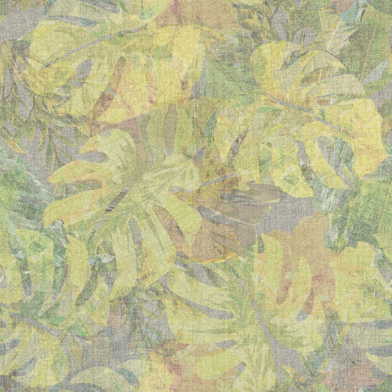 Papiers peints et adhésifs Jungle Leaf, Jaune/vert