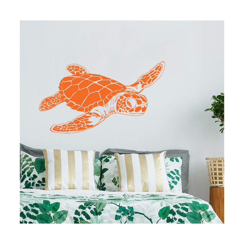 Décalcomanie murale tortue de mer, Orange