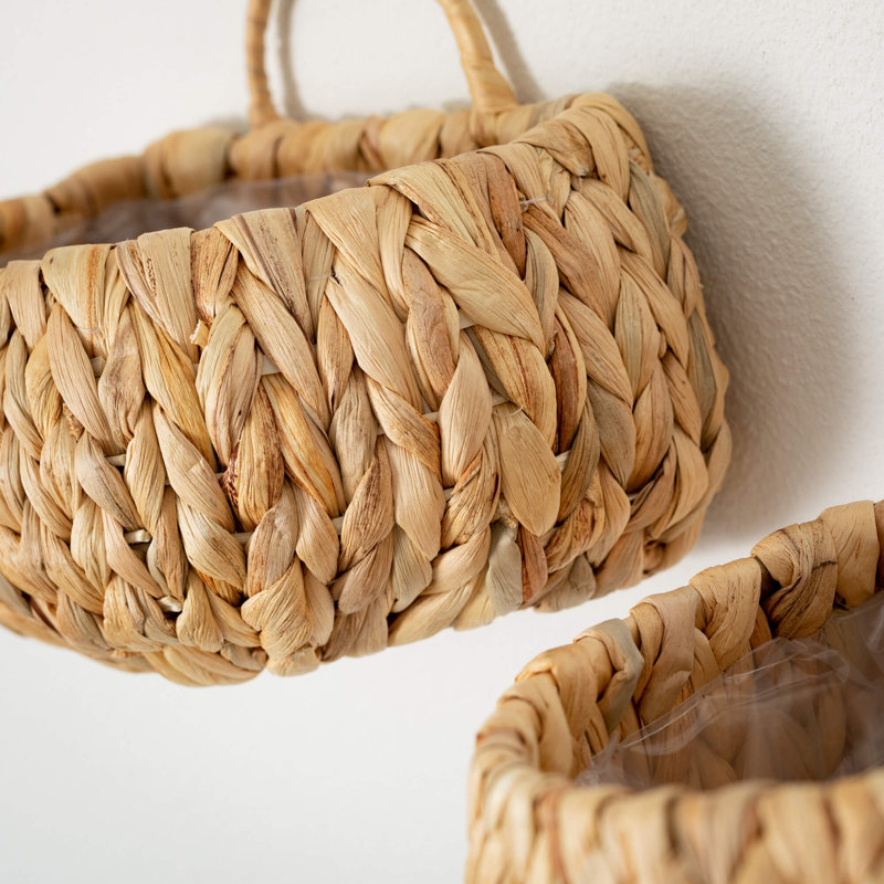 Ensemble de 2 paniers muraux naturels 7 "et 6"