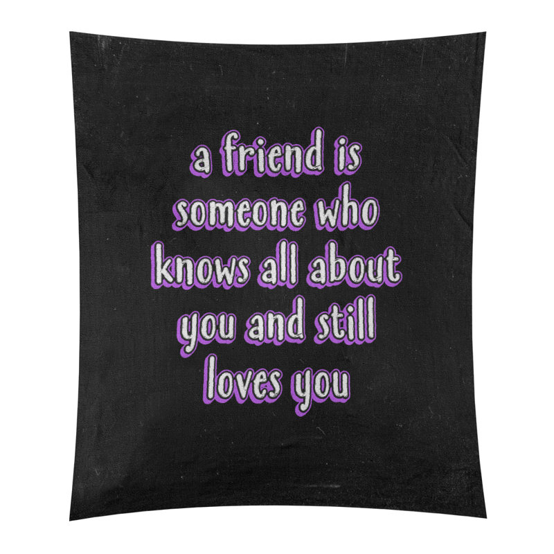 Tapisserie tableau en polyester «Love and Friendship», H 80 po x l 68 po, Mauve