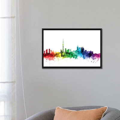 Rainbow Skyline Series: Toronto, Canada, reproduction d'art sur toile tendue
