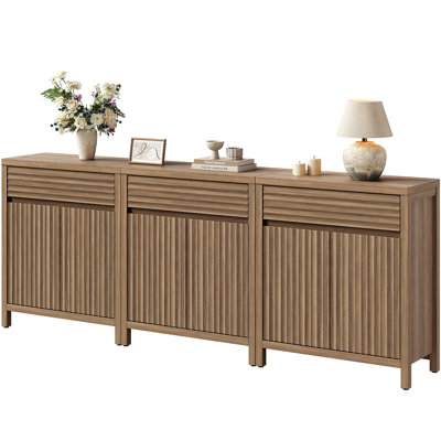 Bethlehem 29.1"W Fluted Waveform Panel Sideboard With 1 Drawer And 2 Adjustable Shelves