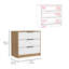 Commode 3 tiroirs Kaia, plateau supérieur - blanc / pin-429585122