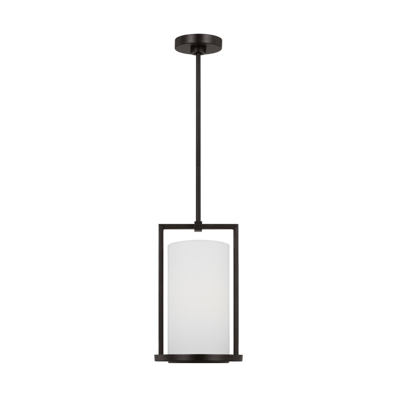 Tuomo 1 - Light Cylinder Pendant, Aged Iron, 14.75" H x 9" W x 9" D