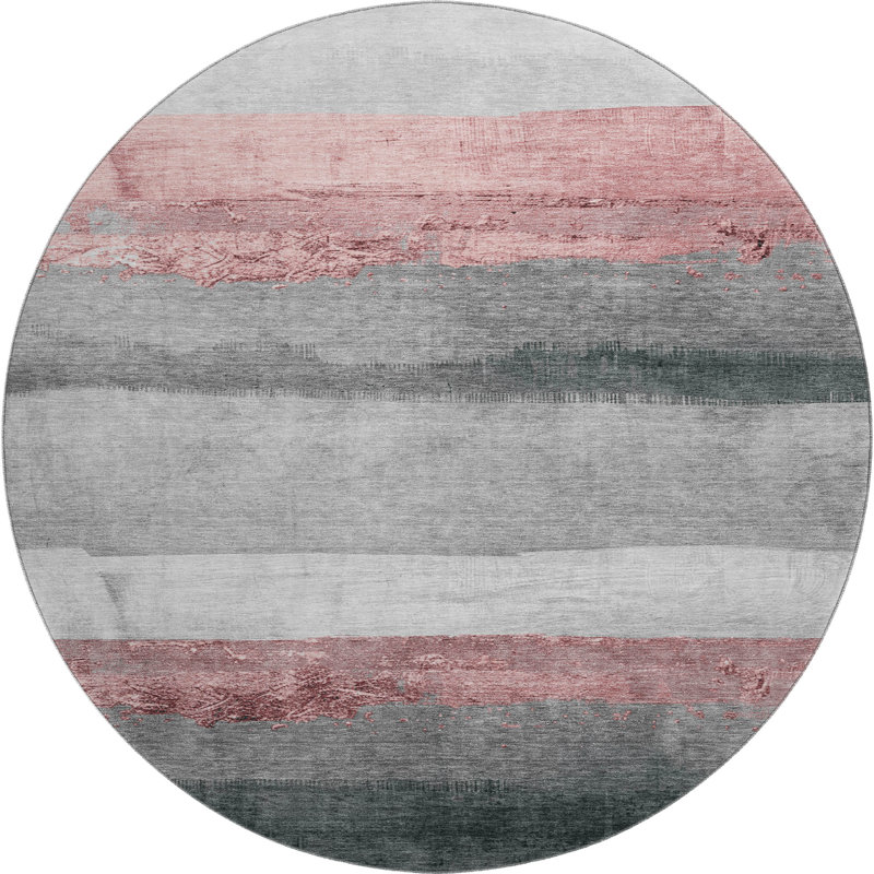 Premium Machine Washable Fairwood AMF1883 Stripes Rug, Round 8'