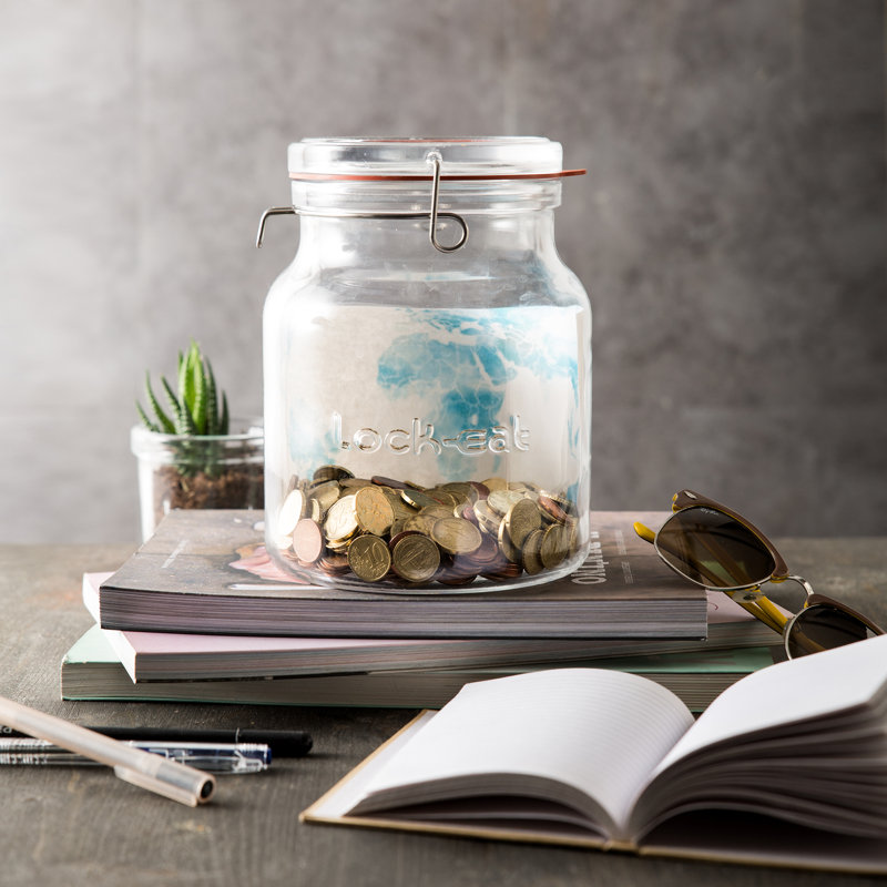 Lock-Eat Handy Jar (1 Piece), 7.5" H x 5.7" W x 5.7" D