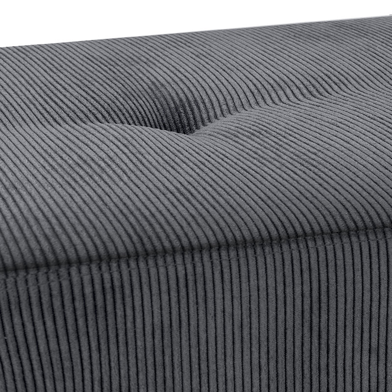 Banc rembourré 39,4 po Velours côtelé, Gris