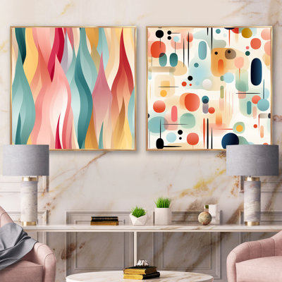 Urban Muted Tones - Abstract Shapes Square Collage Set Of 2