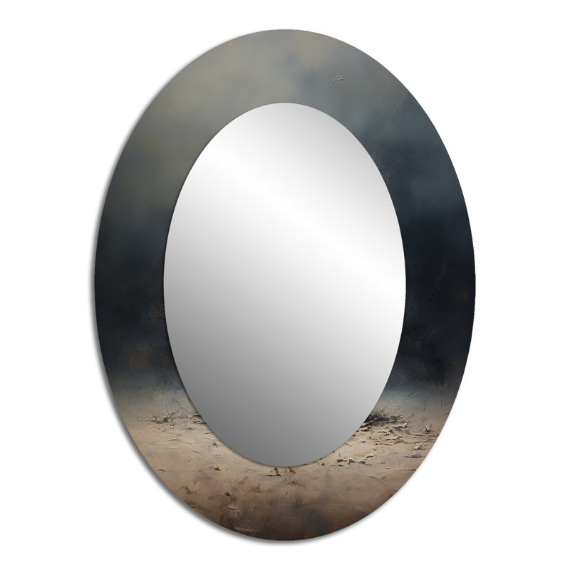 Baseball Subtle Strikeout - Modern Oval Wall Mirror, 40" x 30"