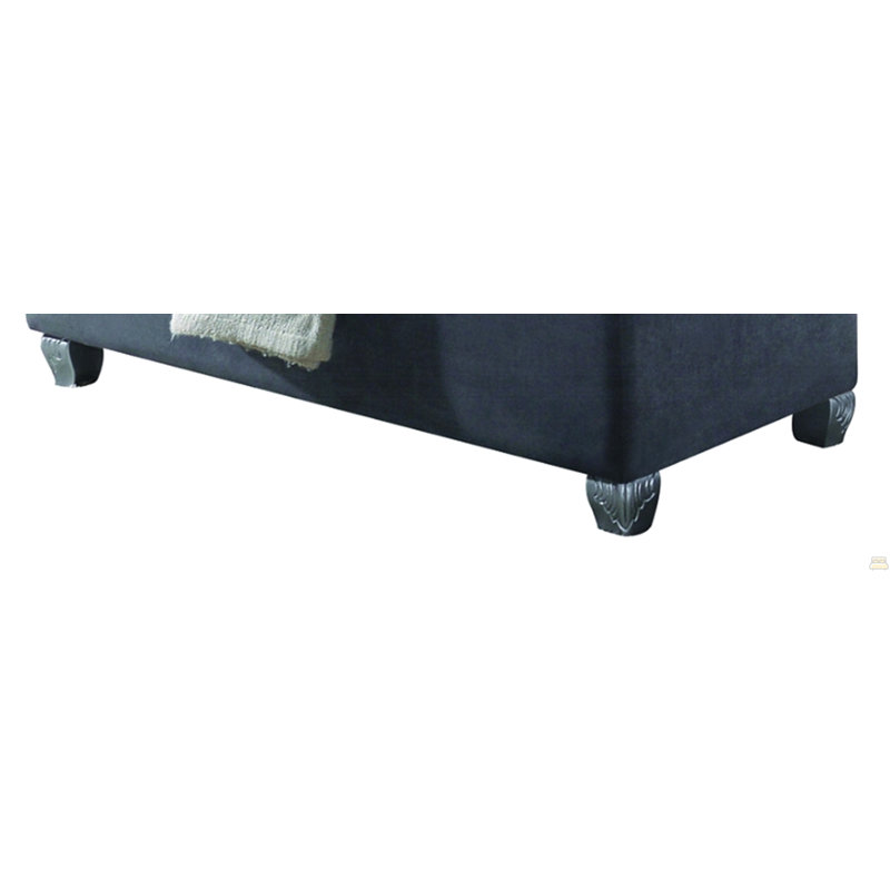 Banc en tissu gris Rebekah avec rangement