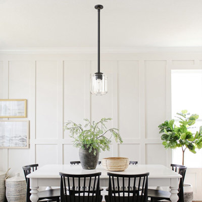 Luminaire suspendu simple en cristal à hauteur réglable pour îlot de cuisine