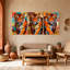 Animals Tiger Art Colourful Abstract Pattern Print Canvas Set of 3 Canvas Wall Art Prints