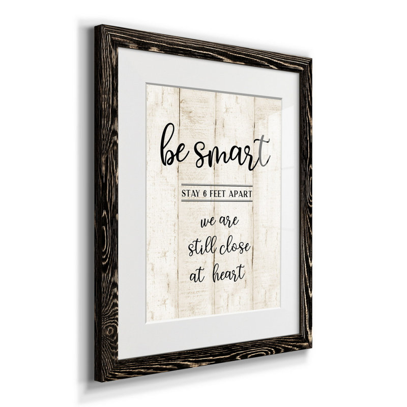 «Be Smart», reproduction d'art textuel sur cadre photo, H 20 po x l 17 po x P 1,5 po, Noir