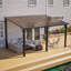 Pergola à toit rigide de 14 x 10 pi avec toit en polycarbonate teinté pour salle à manger extérieure-132506956
