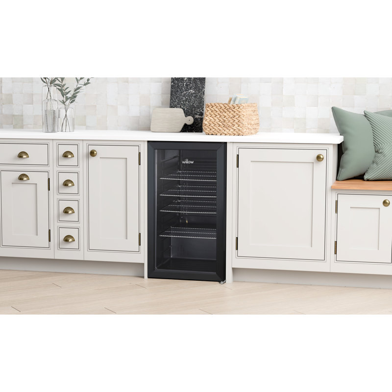 Willow Freestanding Undercounter Beverage Cooler with Triple Glazed Glass Door, Adjustable Thermostat, 2 Years Manufacturer's Guarantee