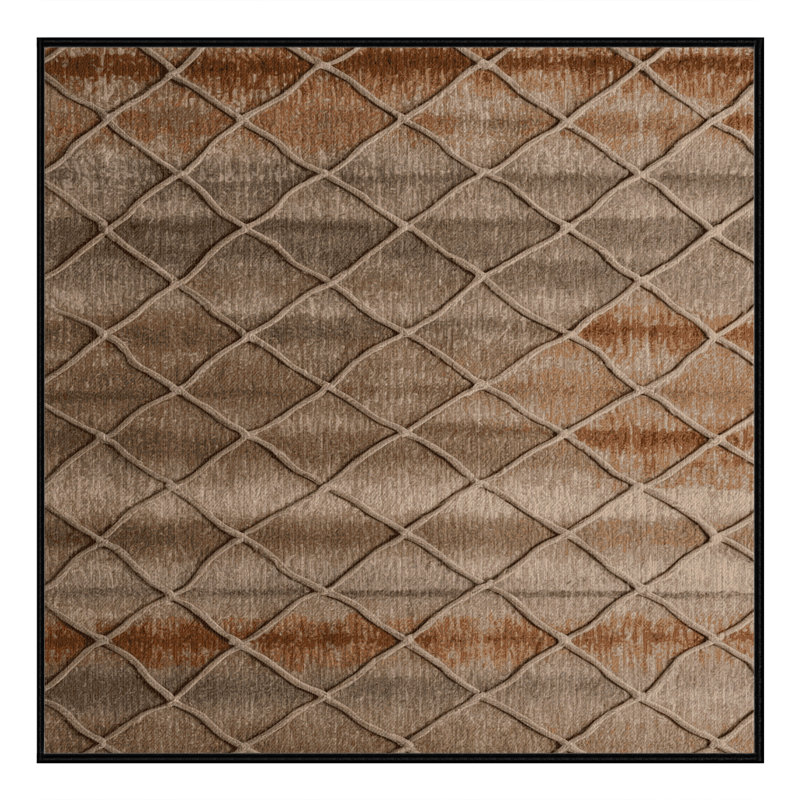 Tapis brun treillis lavable à la machine