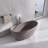 61" Solid Surface Freestanding Soaking Bathtub, Oval Grey Brown Matte Finish-134087554