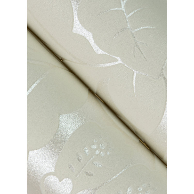 Rouleau de papier peint floqué L 33 pi x l 20,5 po Gallucci, Blanc