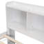 Lit double avec tête de lit bibliothèque, tiroirs de rangement sous le lit et étui de rangement pour bout de lit, blanc-870218530