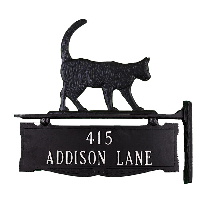2-Line Address Post, Yes, Satin Black