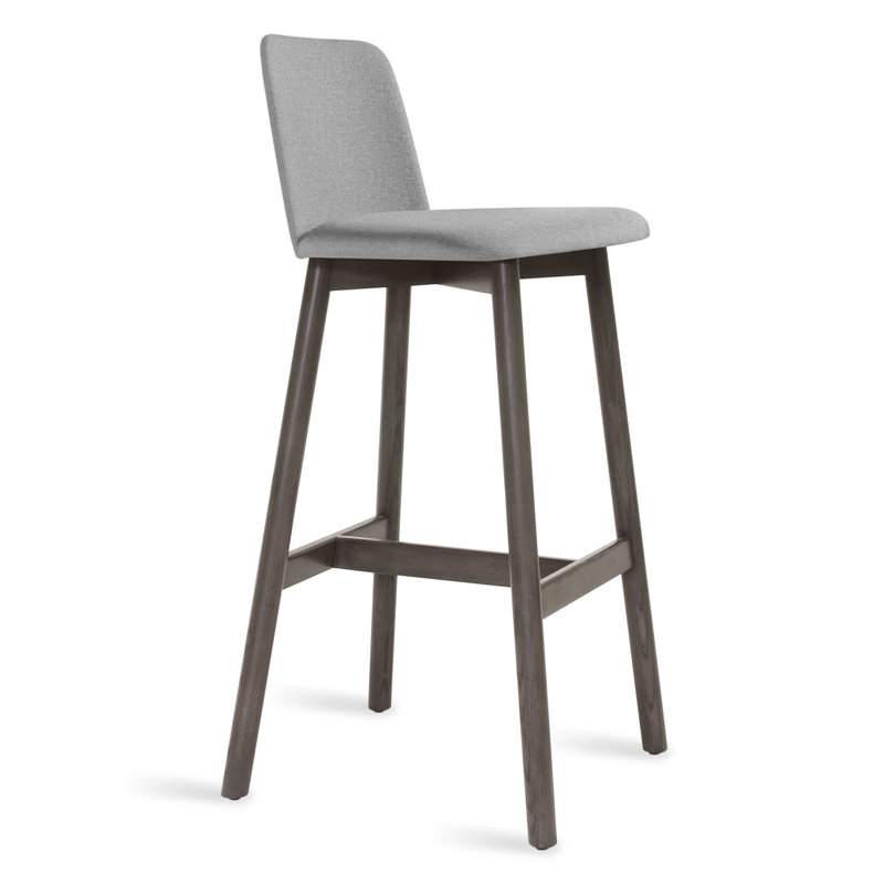Chip Stool, Walnut, Bar Stool (31" Seat Height), Toohey Navy Plainweave