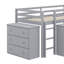 Lit mezzanine simple avec ensemble de tiroirs, tablette et bureau coulissant-726931765