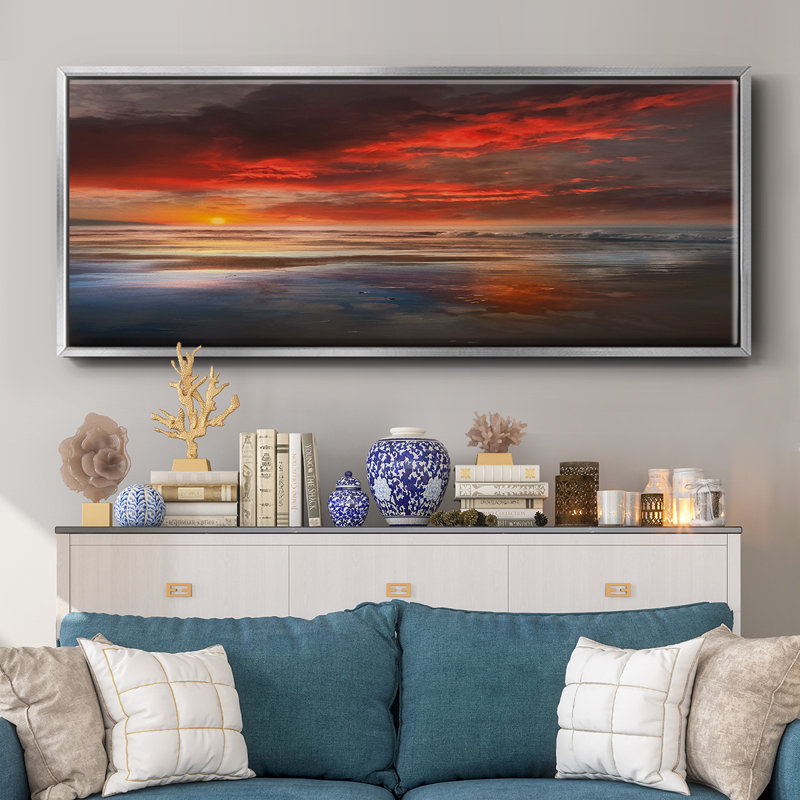 Avant la lune, reproduction d'art sur toile, H 20 po x l 50 po x P 1,5 po, Argent