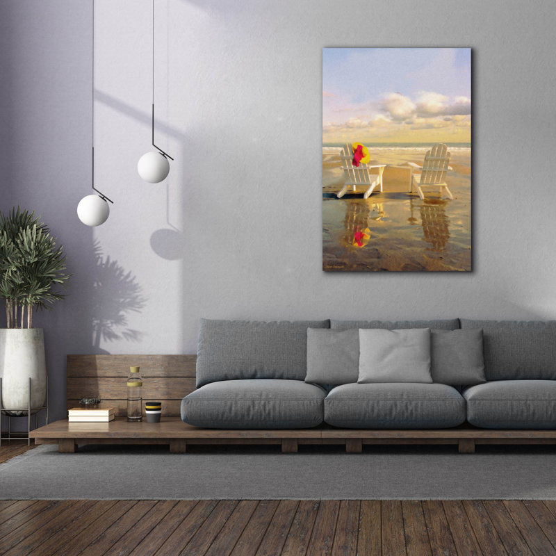 «Chairs On The Beach» par Carlos Casamayor, art mural sur toile, H 60 po x l 40 po x P 1,5 po