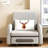 61.61"  W, 4-in-1 foldable sofa bed with adjustable backrest and side pockets, removable cotton-linen fabric, easy to move, suitable for RV small spaces-1619033457-1619033459
