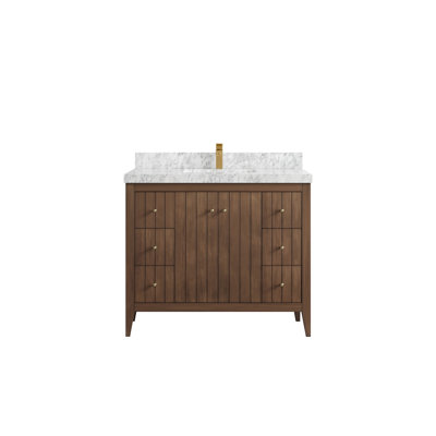 Meuble-lavabo simple 42 po avec plateau en marbre Atlanta