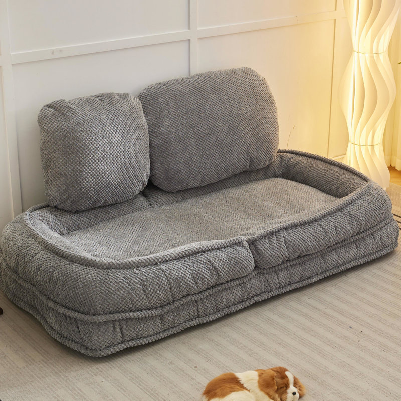 Canapé paresseux gris, 5 positions réglables, lit pour chien humain, conception peu encombrante pour le salon et la chambre à coucher, lit avec positions et
