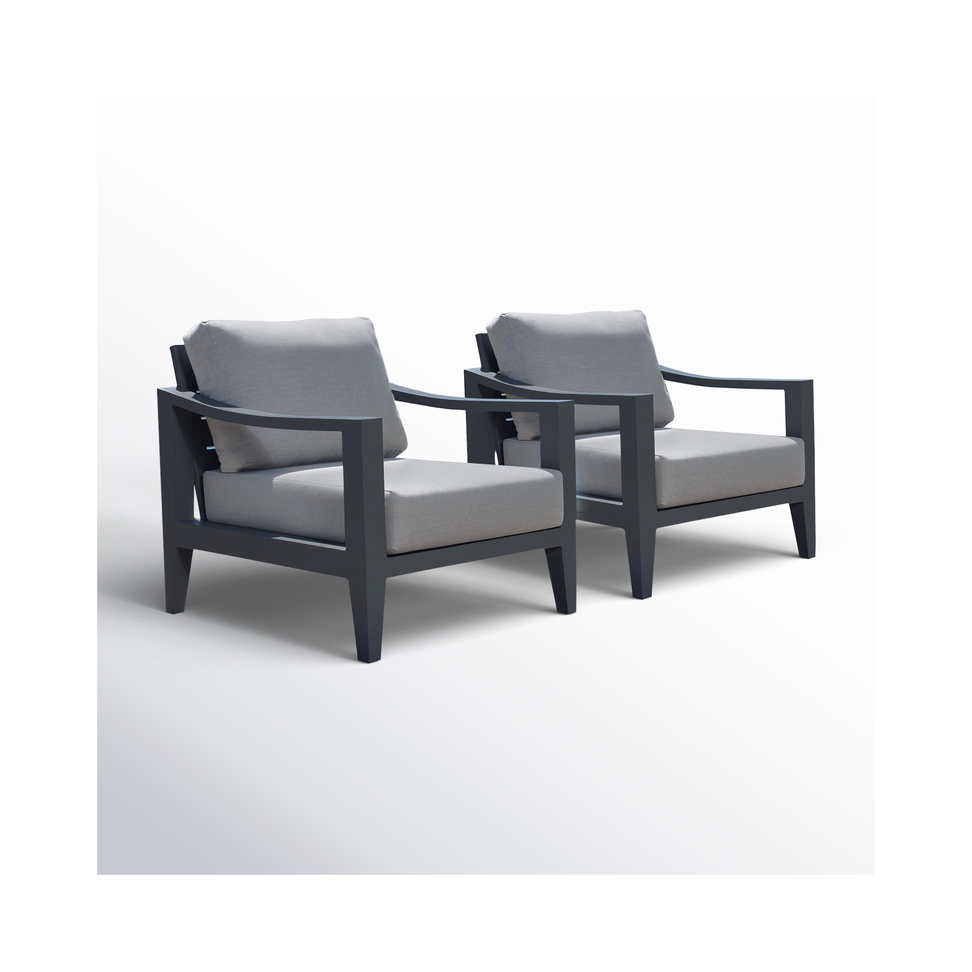 Solstice Patio Chair with SunbrCushions, Dark Gray, Gray