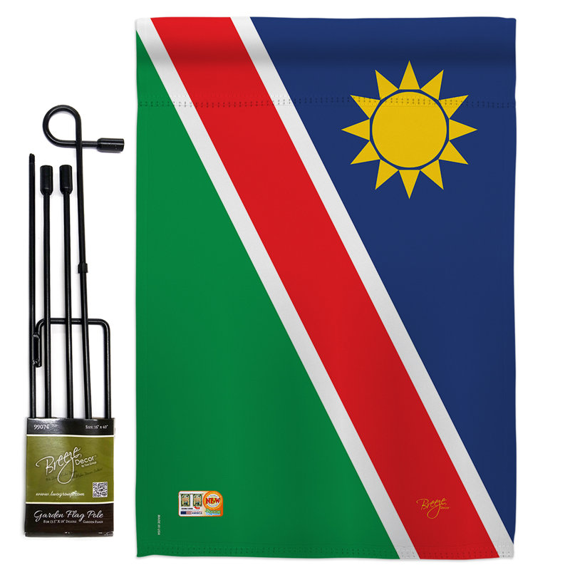 Polyester à 2 côtés 18,5 x 13 po de namibie ensemble de drapeau