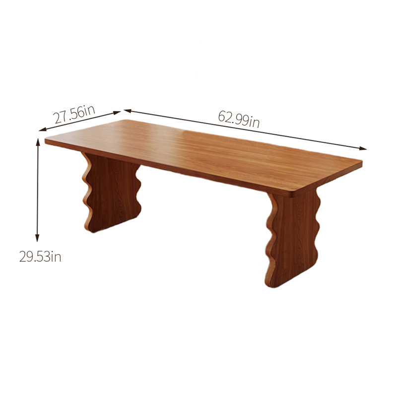 Riol Cherry Solid Wood Dining Table, 29.53" H x 27.56" W x 62.99" L