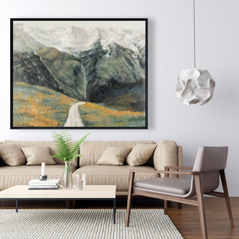 Paysage montagneux - Toile encadrée pour le décor de la chambre à coucher, H 49,25 po x l 61,25 po