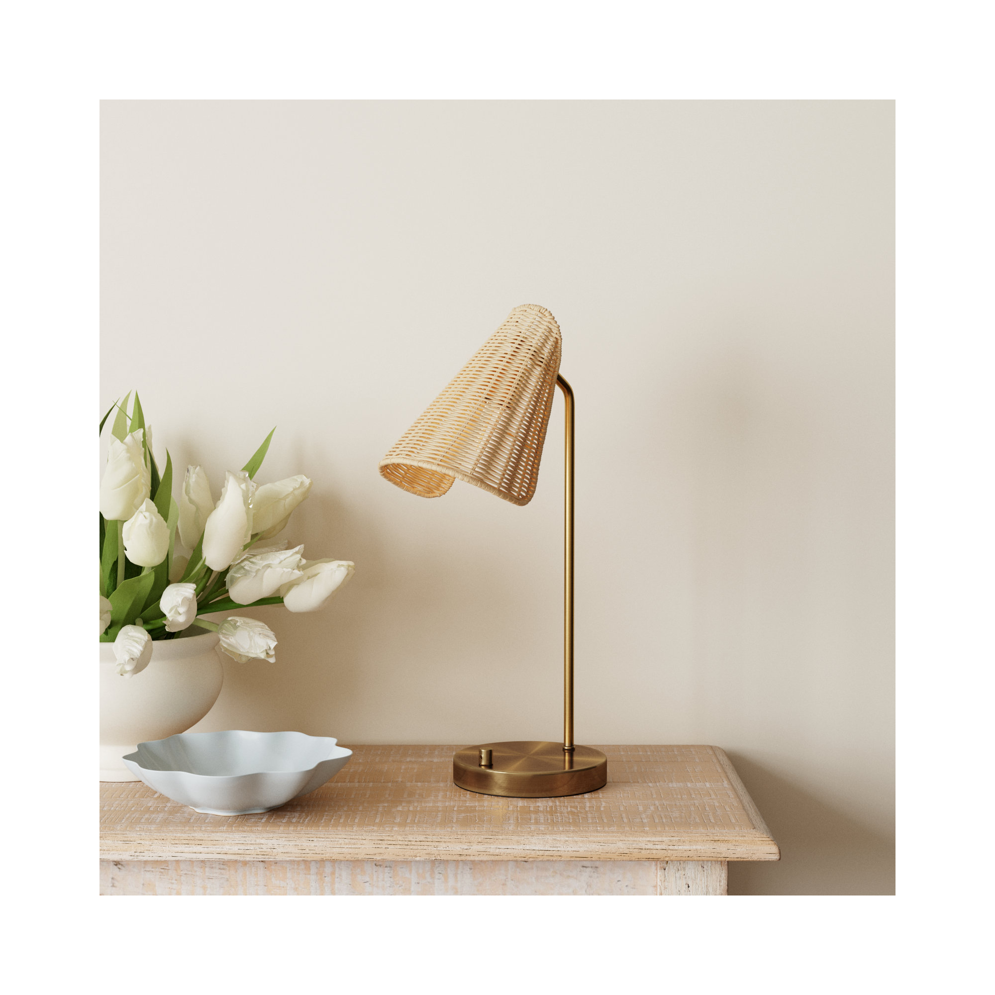 Pilsen Metal Desk Lamp, Antique Brass
