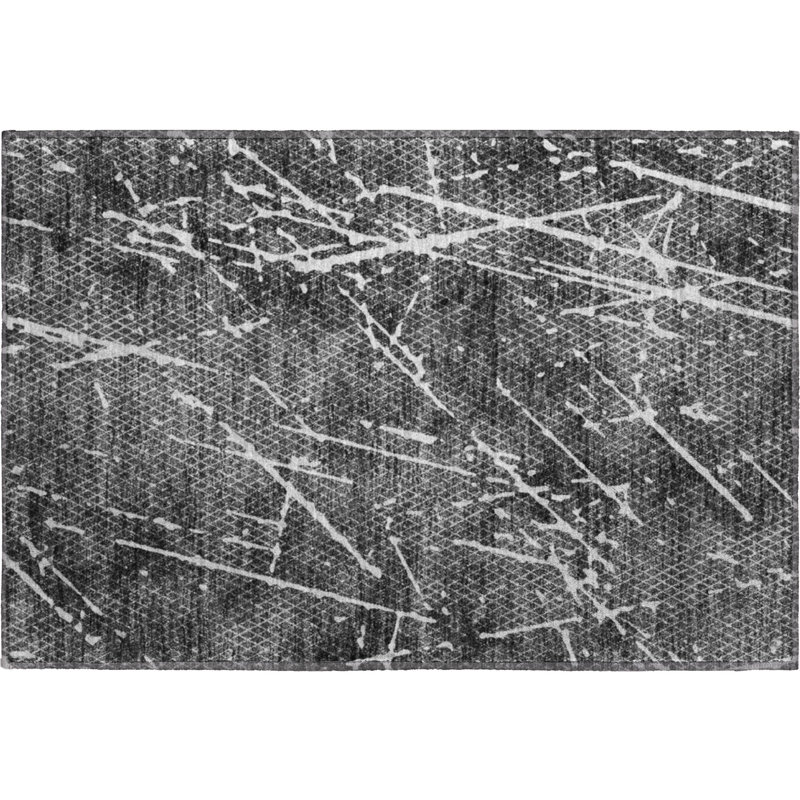 Premium Machine Washable Cerrito Charcoal Rug, Rectangle 1'8" x 2'6"
