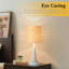Lampe de table évasée 17,32 po gris clair avec abat-jour festonné en rotin-619344469