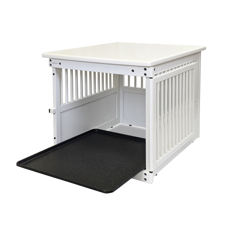 Casier tissé pour animaux table d'appoint, Moyen (H 24 po x l 25 po x P 31,1 po), Blanc