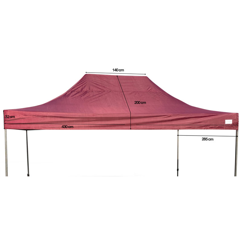 Grasekamp Polyester Replacement Canopy for Gazebo, Red, 200cm H x 430cm W x 285cm D.