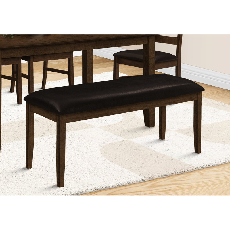 Transitional 48" Rectangular Upholstered Seat - Brown Wood, Foam Filled Upholstery Bench In Color Solid Wood Base And For Various Rooms