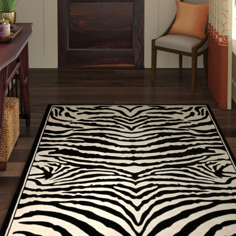 Tapis noir / blanc Cidnee, Rectangle 9 pi x 12 pi