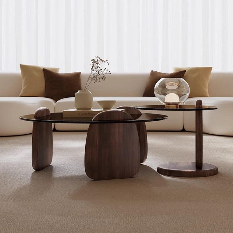 Creative Tempered Glass Coffee Table Set