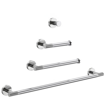 Knurled 4-Piece Stainless Steel Bath Hardware Set