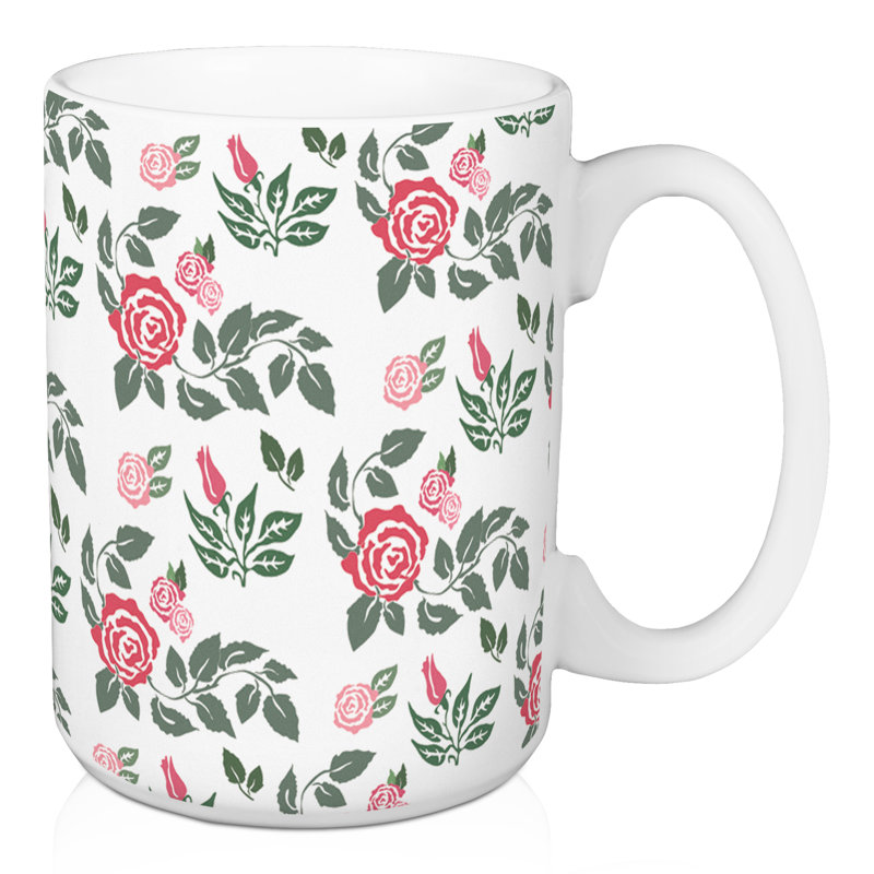 Grande tasse à café floral rose Hoopes