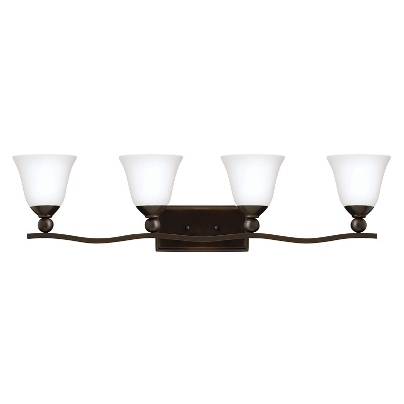 Bolla 4-Light Vanity Light, Olde Bronze, Clear Seedy Glass, Incandescent