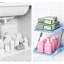 Organisateur transparent coulissant, rangement polyvalent (bleu)